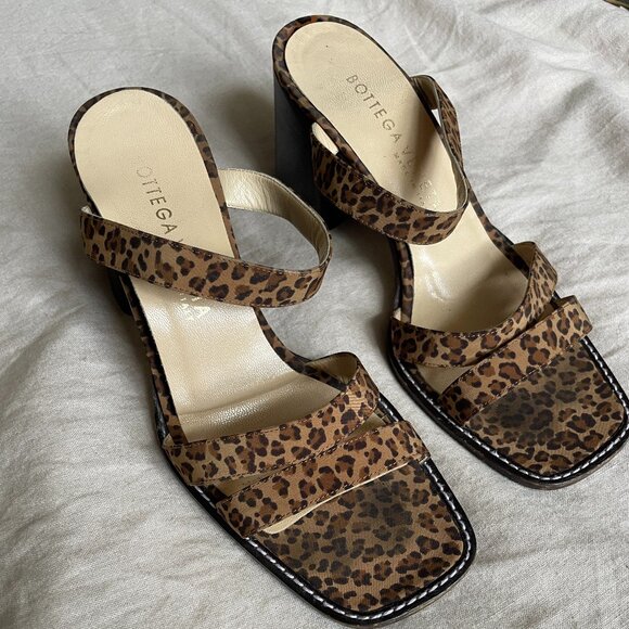 Bottega Veneta leopard strappy heels - Picture 1 of 4